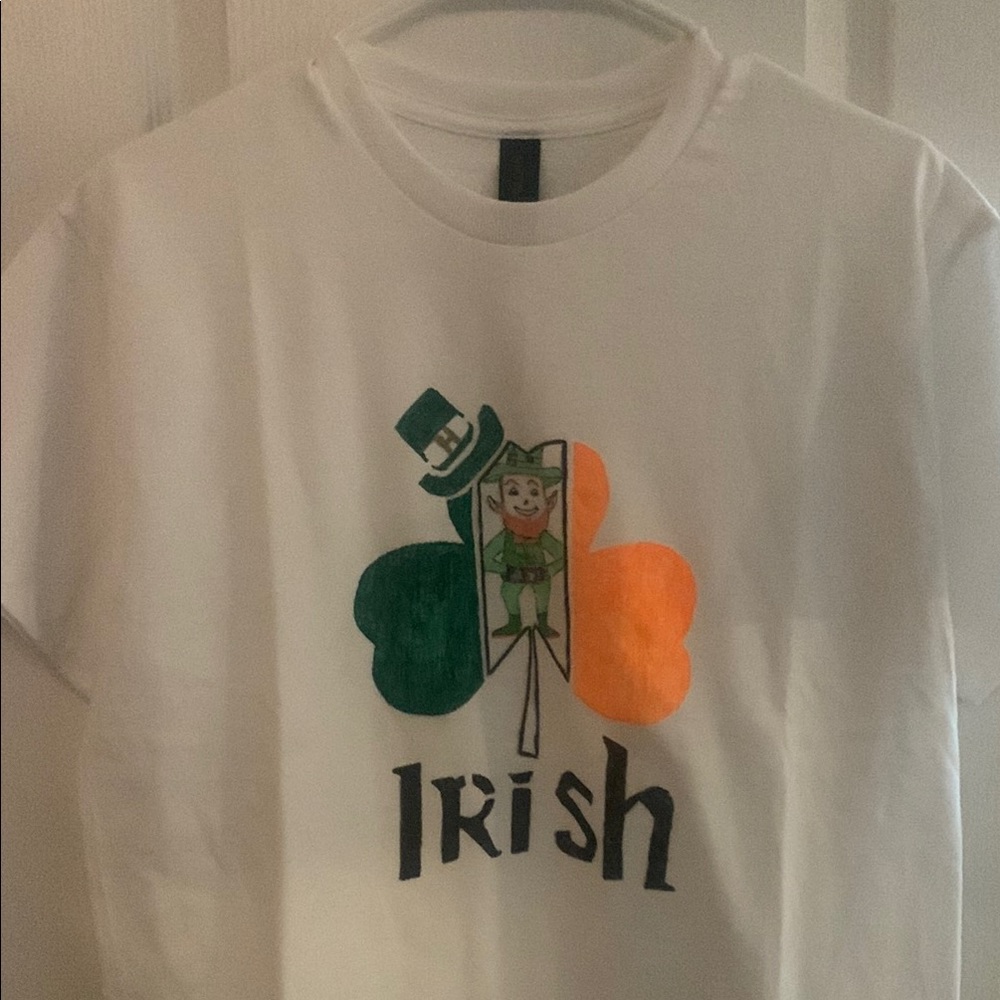 Irish Kids T-Shirt - White with Green and Orange